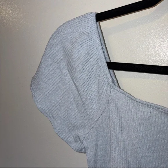 Altar'd State Light Blue Ruched Blouse - Picture 6 of 7